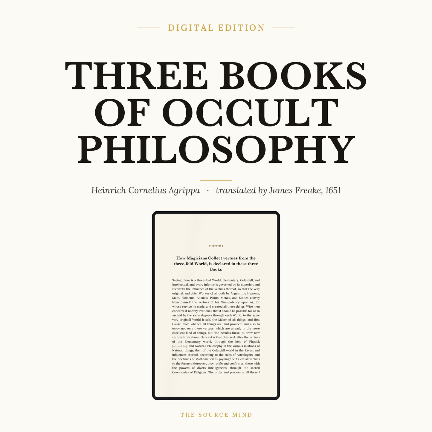 The Three Books of Occult Philosophy - Digital (PDF + Kindle)